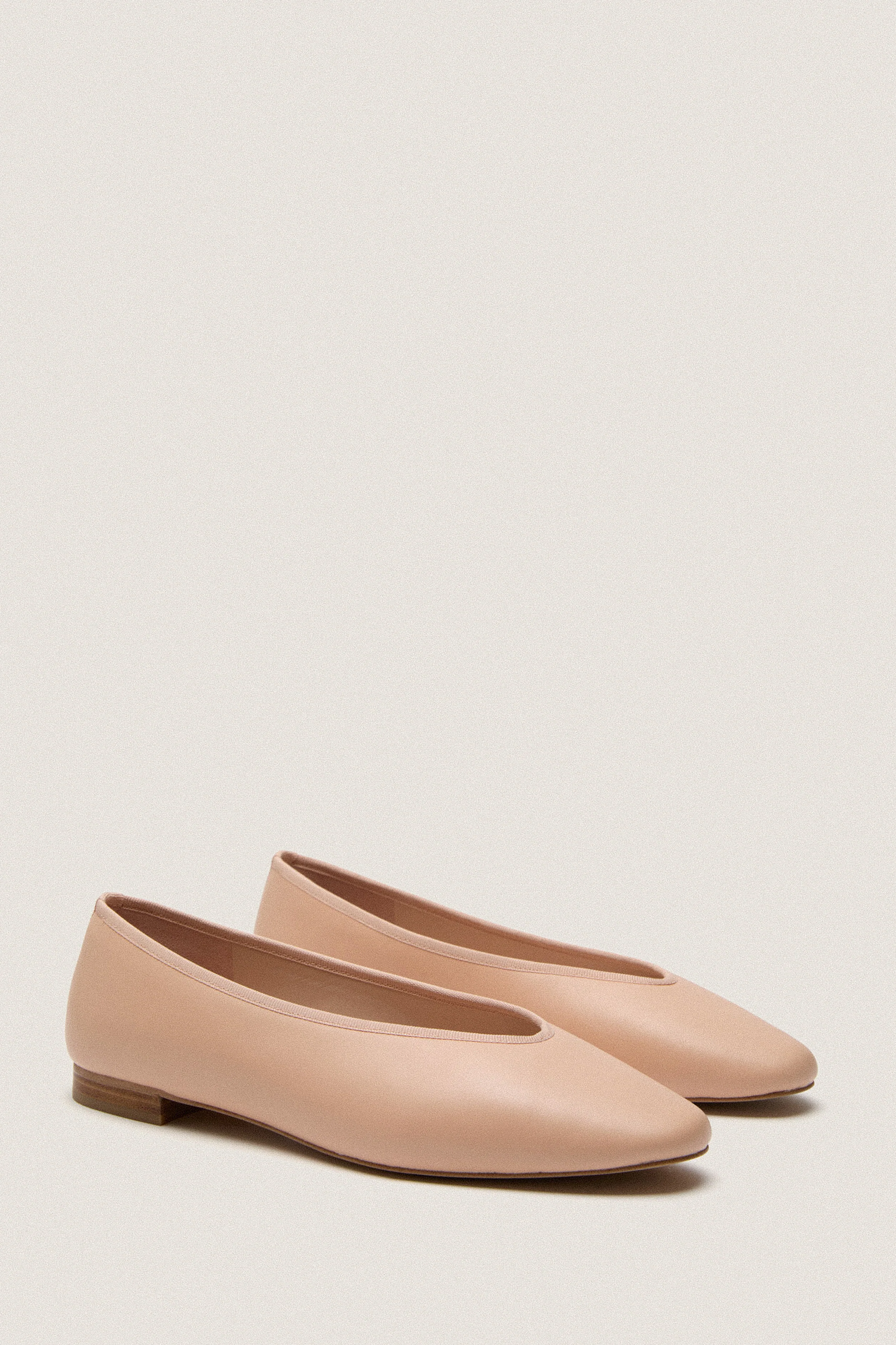 Ballet Pink Leather Nina Flats - Image 4