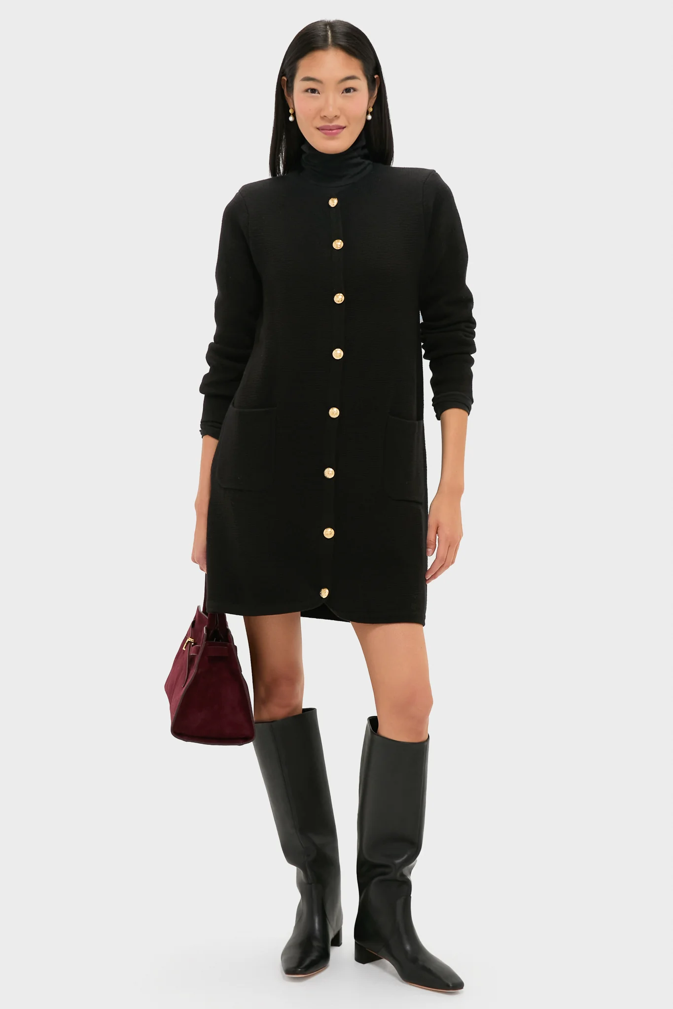 Black Knit Jaq Mini Dress - Image 2