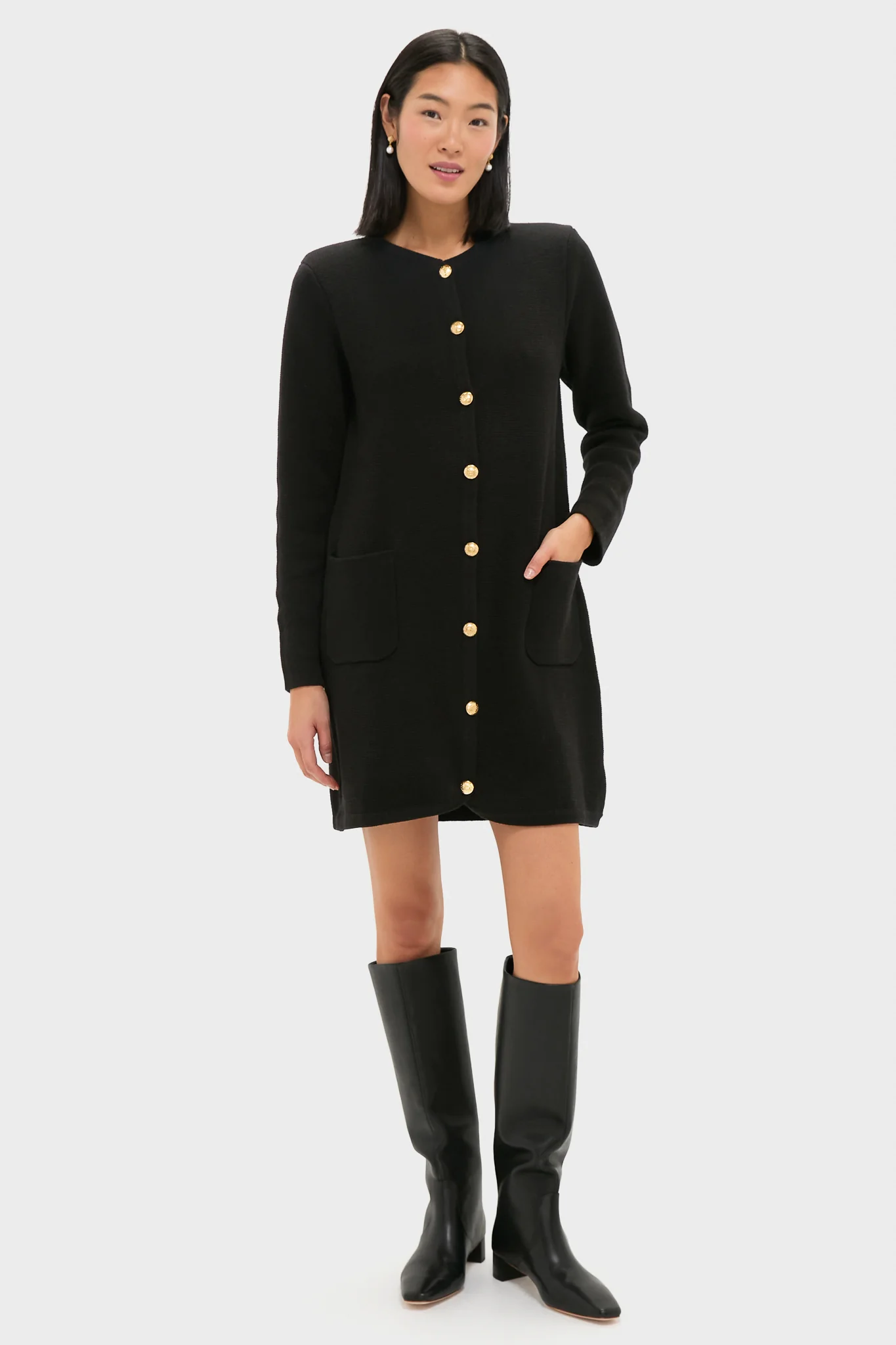 Black Knit Jaq Mini Dress - Image 6