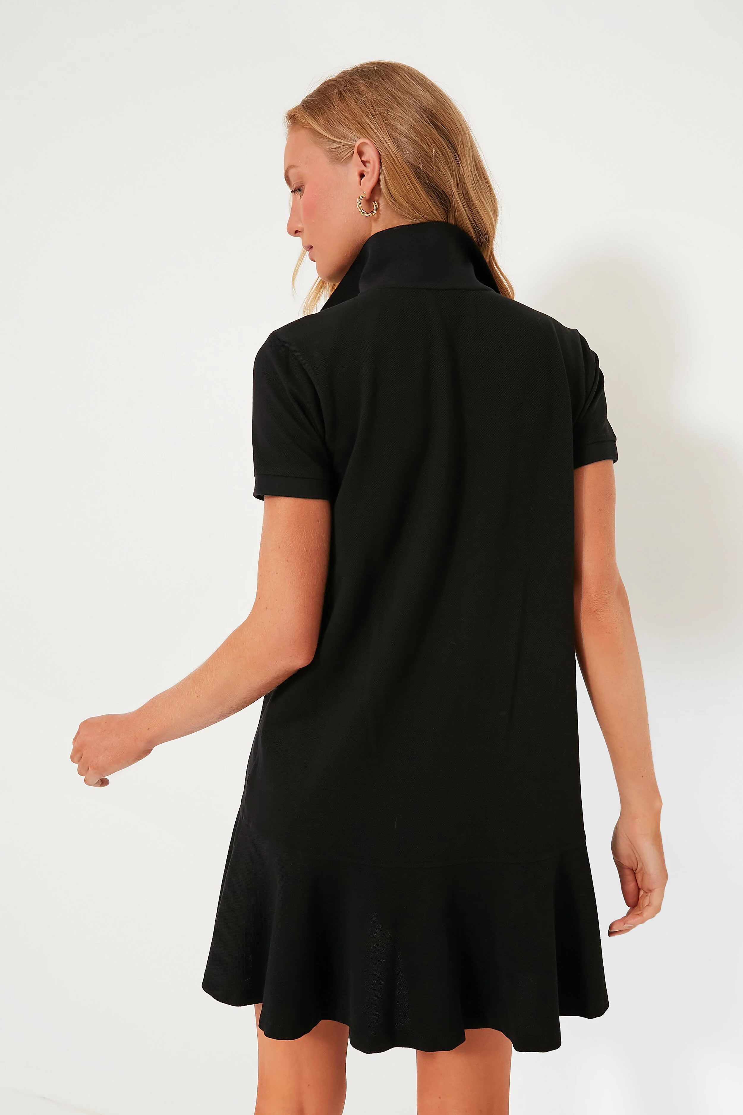 Black Pique May Polo Dress - Image 4