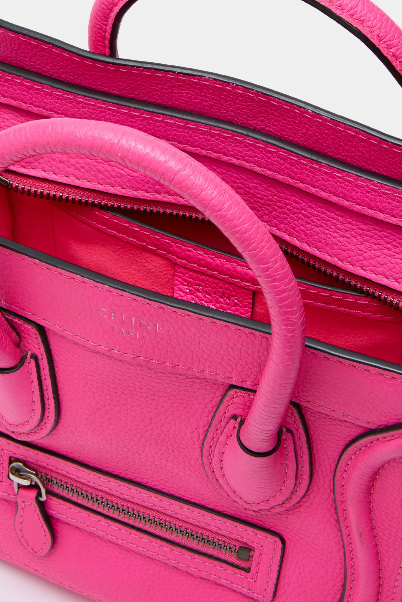 CELINE Pink Leather Mini Luggage Shoulder Bag - Image 6