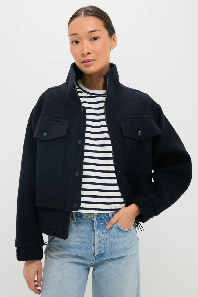 Midnight Selva Cropped Bomber
