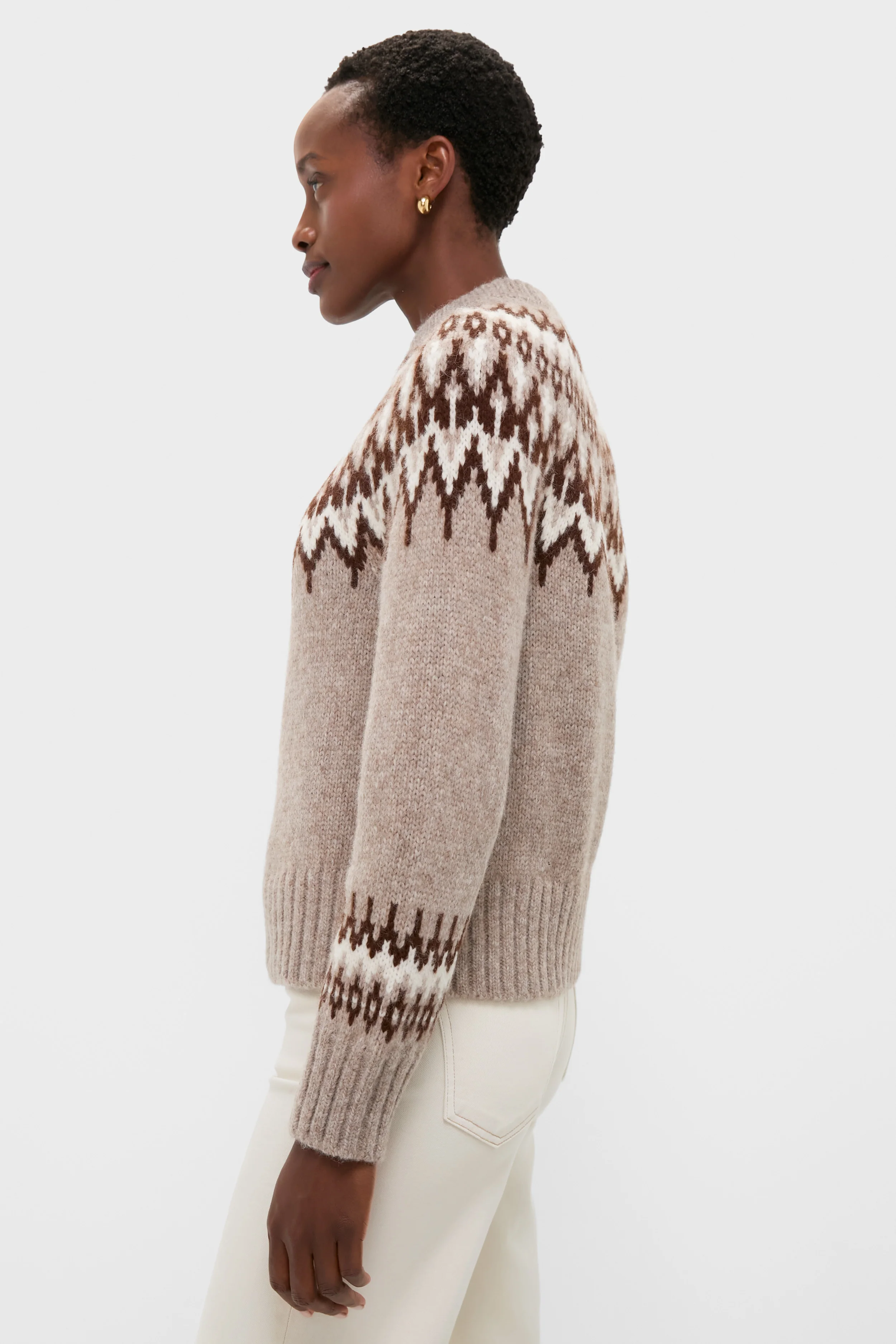 Taupe Fairisle Thatcher Crewneck - Image 3