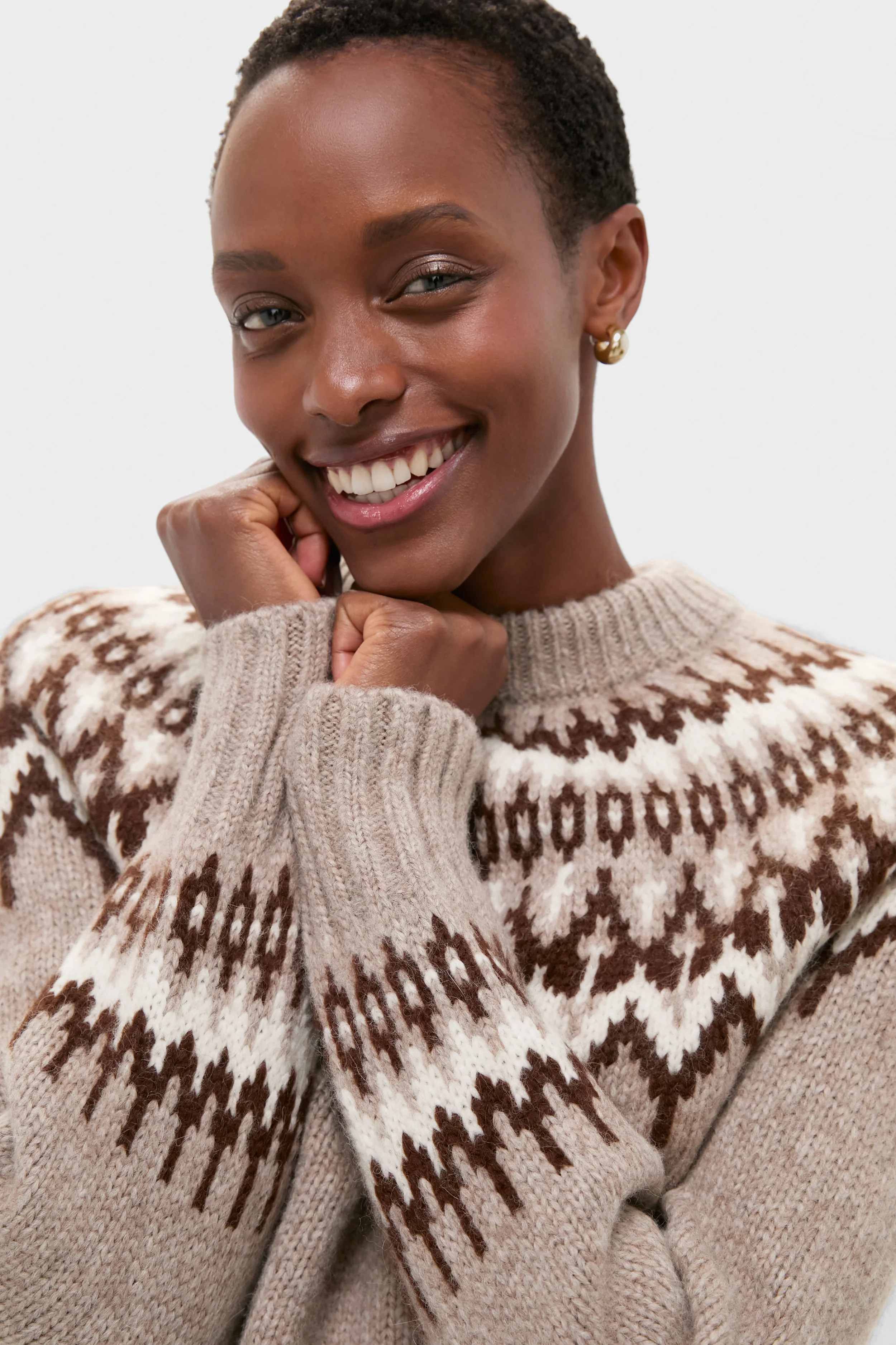 Taupe Fairisle Thatcher Crewneck - Image 5