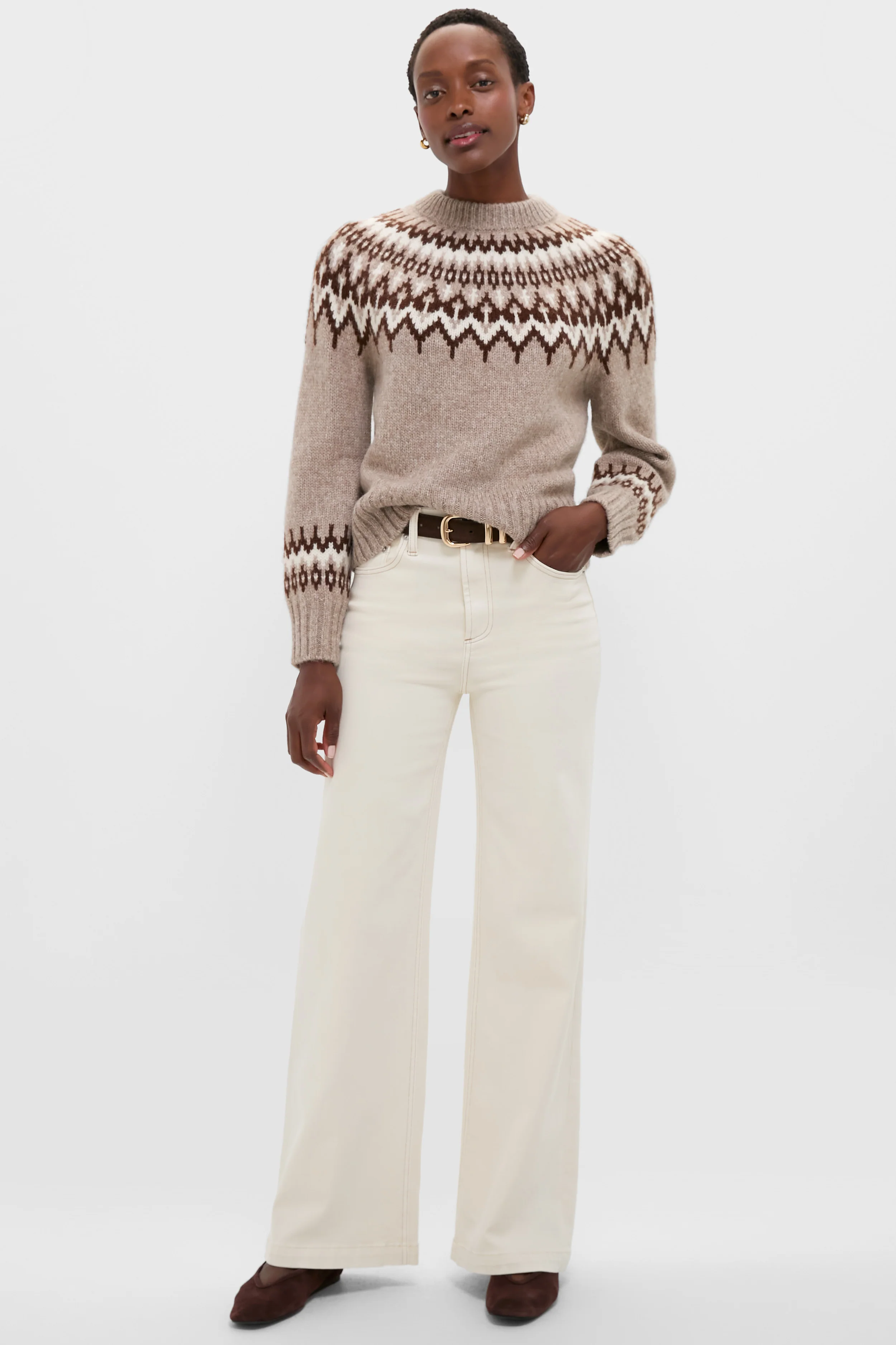 Taupe Fairisle Thatcher Crewneck - Image 6