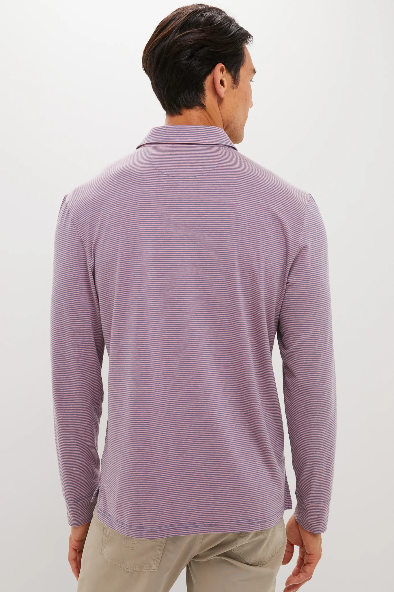 Three Springs Stripe Long Sleeve Movement Polo - Image 4